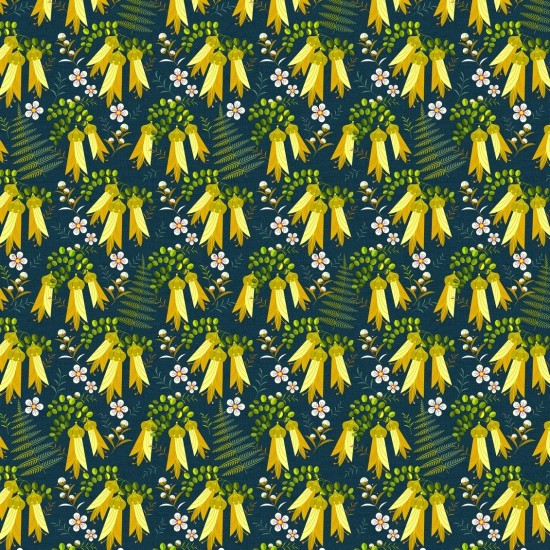 Kowhai in Navy | Birdsong by Ellen Giggenbach | per 10cm
