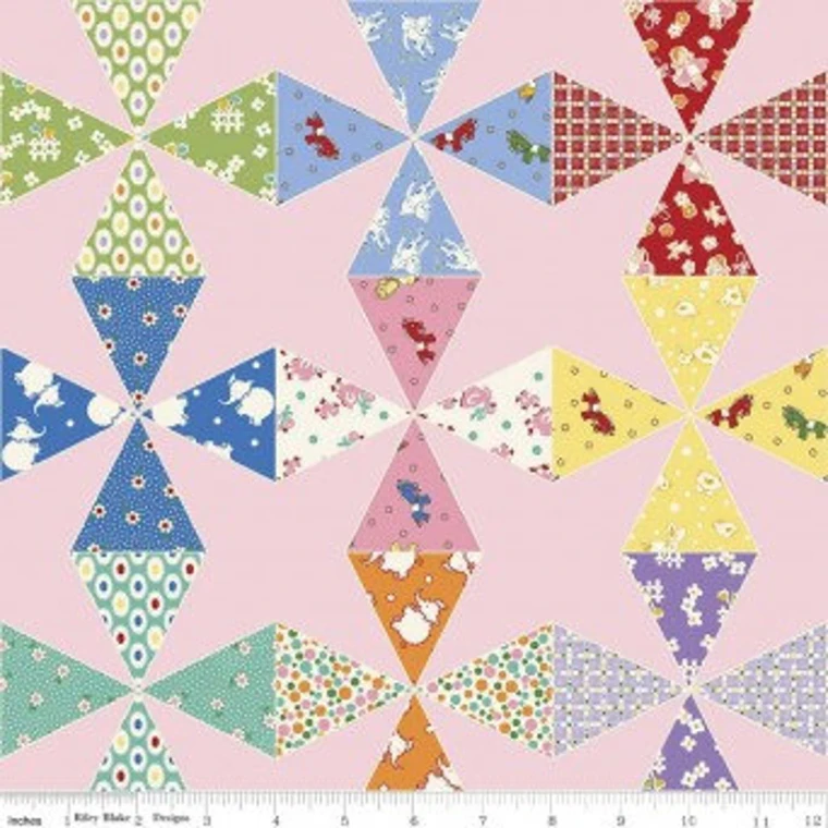 Toy chest 2 Pink Triangles | Penny Rose | per 50cm