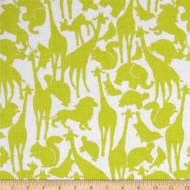 Oh baby Green animals Silhouettes | Cynthia Rowley by Michael Miller | per 50cm