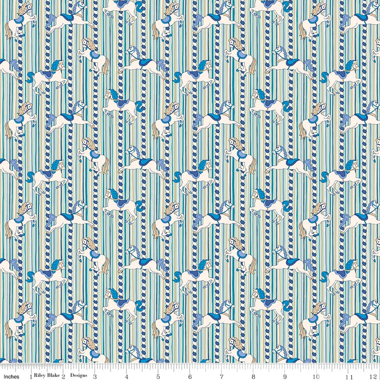 Carousel in Blue | Summer Fair by Liberty | per 10cm