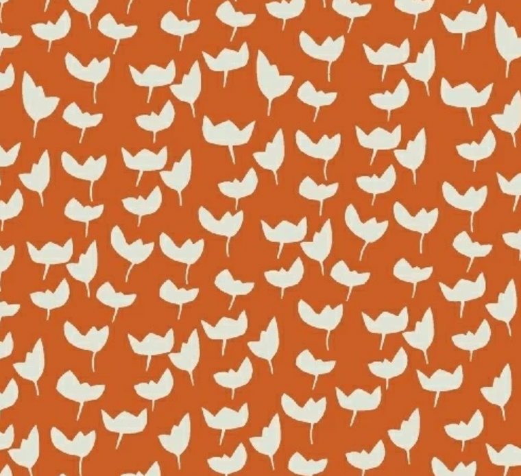 Hemma Orange Flowers | Lotta Jansdotter By Windham Fabrics | per 10cm
