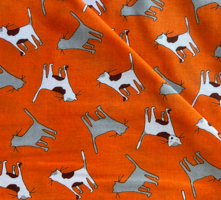 The Neighborhood Orange Cats | Monica Lee by Timeless Treasures Fabrics | per 10 cm