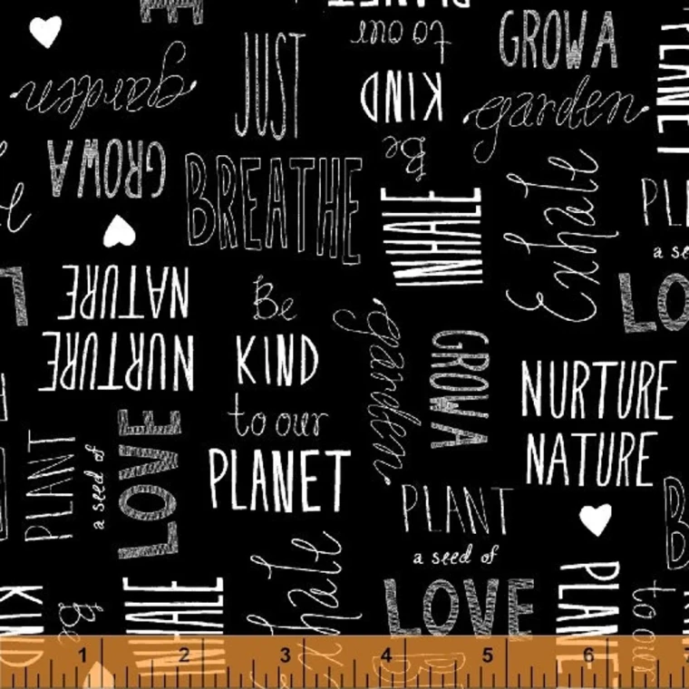Love The Earth in Black | Windham Fabrics | per 10 cm
