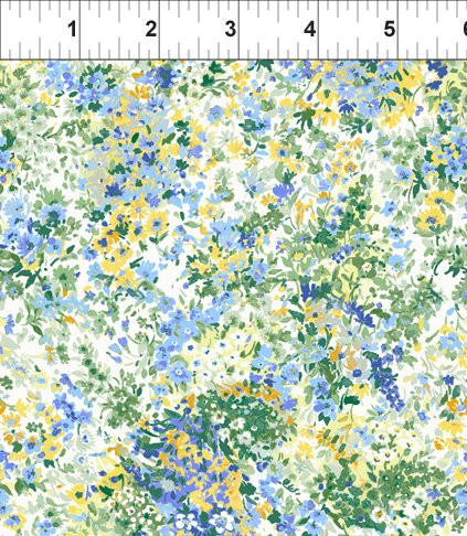 Garden Delights in Blue and Green | In the Beginning Fabrics | per 10cm