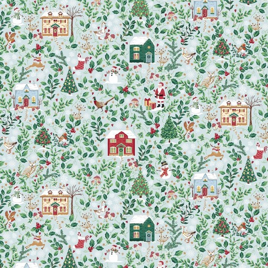 Country Christmas in Blue | Makower Uk by Andover Fabrics | per 10 cm