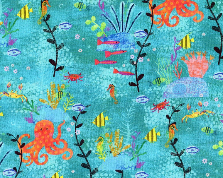 Octopus Garden in Teal | Amy Schimler | per 10cm