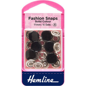 Hemline 11mm Fashion Snaps in White | 6 sets