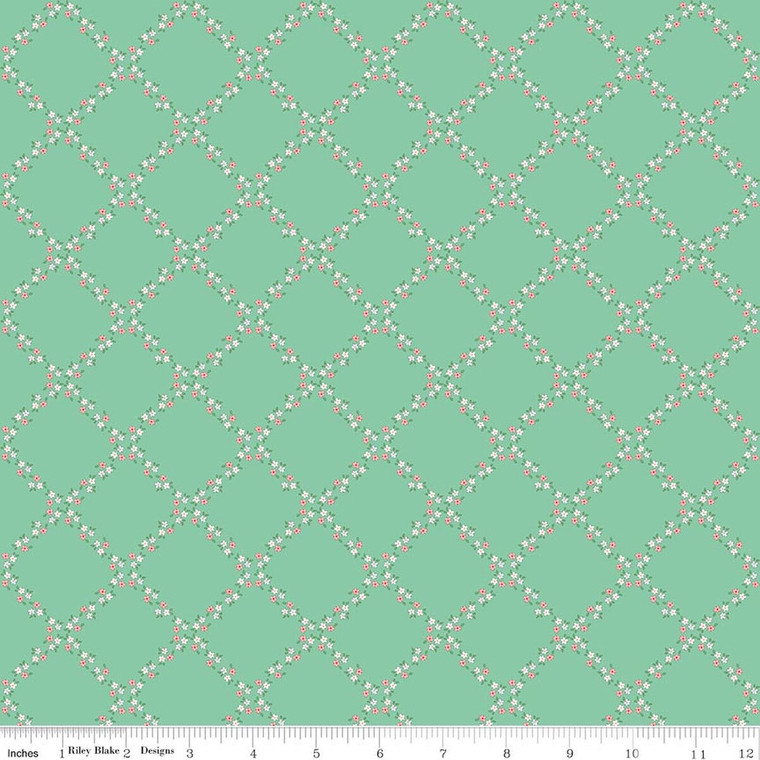 Lattice in Green |  Whimsical Woodland by Tasha Noel | per 10cm