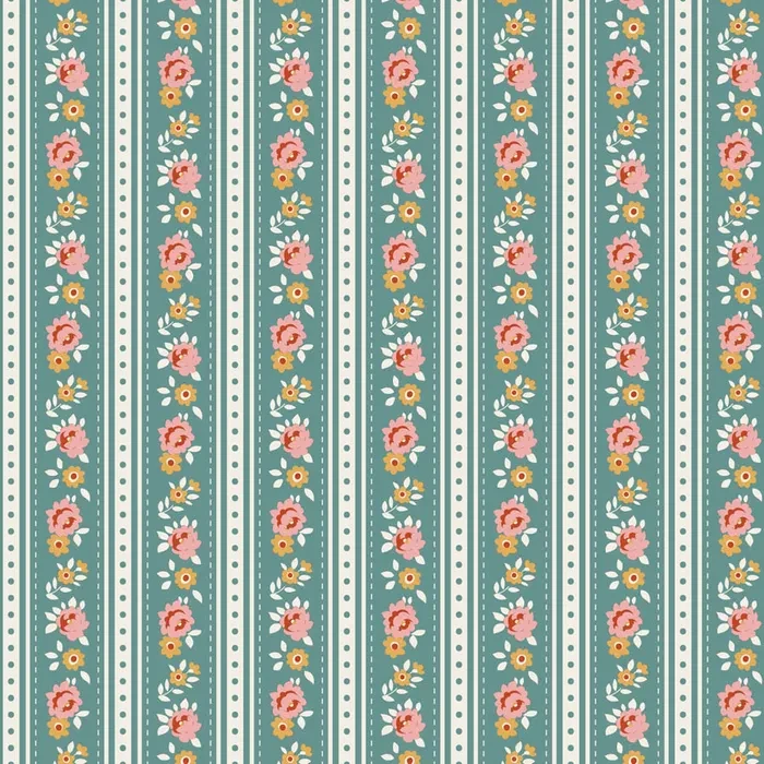 *** PRE SALE *** Agnes in Teal | Tilda Village Life | per 10cm
