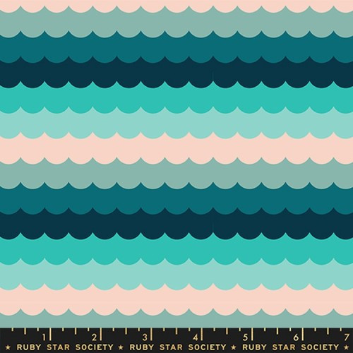 Umbrella Scallops in Peacock | Poolside Too by Ruby Star Society | per 10cm