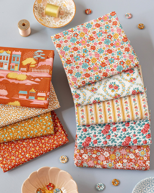 *** PRE SALE *** | Tilda Village Life Fat 1/4 Bundle in Rust x 8