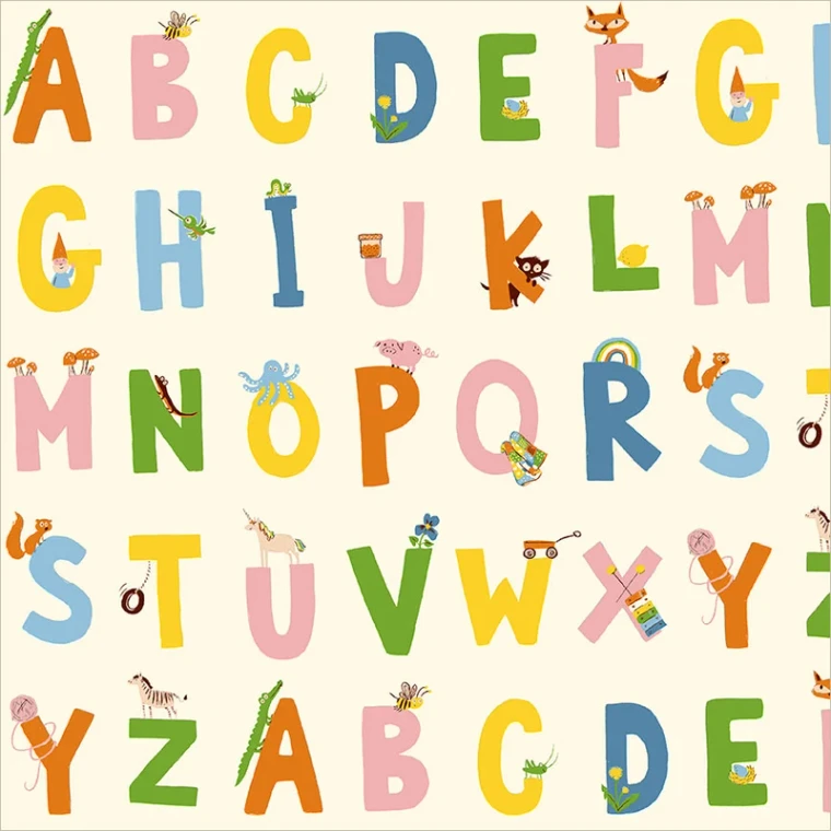 Alphabet in Cream | Favorites by Heather Ross | per 10cm