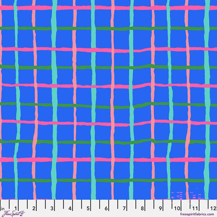 Grid in Blue | August 2026 by Kaffe Fassett | per 10cm