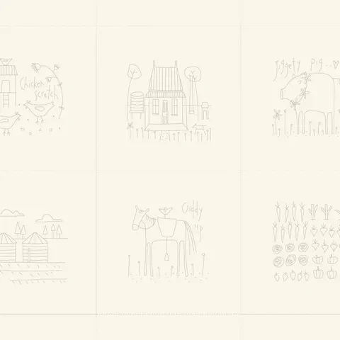 Appleby Farm Linen Stitchery Panel | per 40cm panel