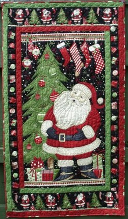 Debbie Mumm Santa Wallhanging  -Finished size 32"x53"