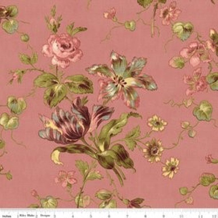 Isabella Coral Large Floral 1/2 Metre Length