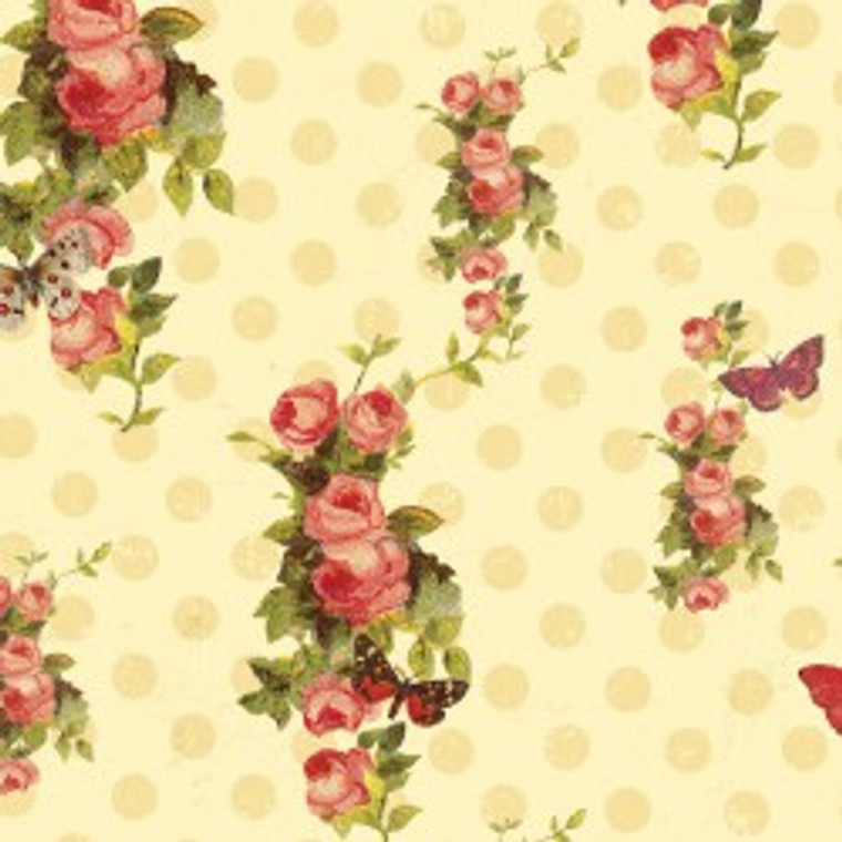 Devotion - Floral Dot Cream 1/2 Metre Length