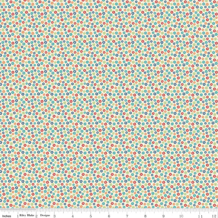 ROAD FLOWERS CREAM Aubade Song To Dawn Eclipse 1/2 Metre Length