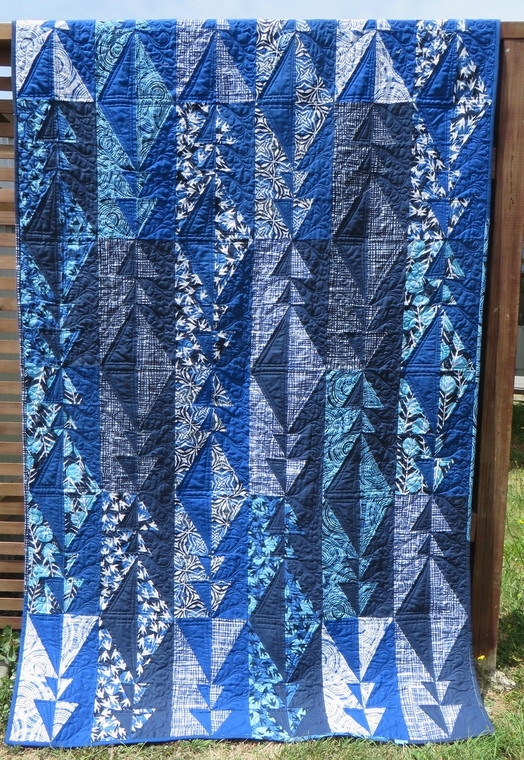 Mark Maker Indigo  Quilt Kitset 54 1/2" x 90 1/2" designer Valori Wells