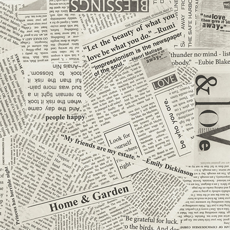 Newsprint Canvas 108" wideback in Spackle | Story by Carrie Bloomston | per half metre