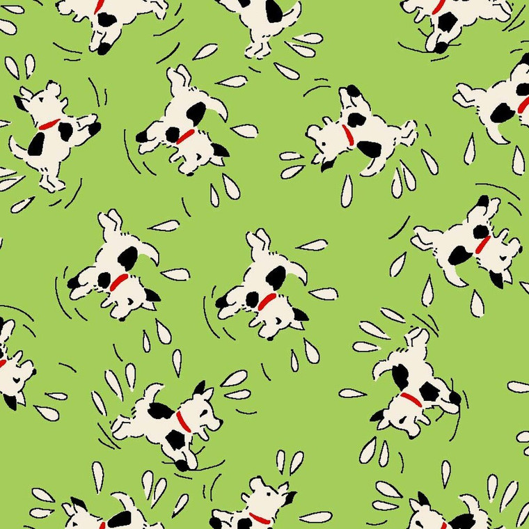Tossed Doggies in Green | Playtime by River's Bend RB Studios |per half metre length
