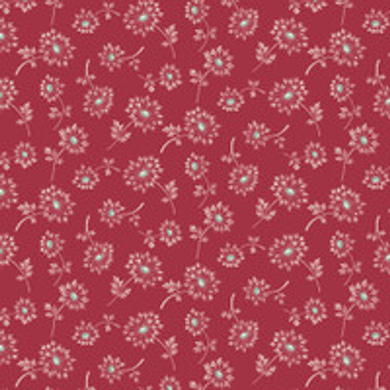 Laundry Basket Super Bloom Dandelion Red  by Edyta Sitar - per half meter length