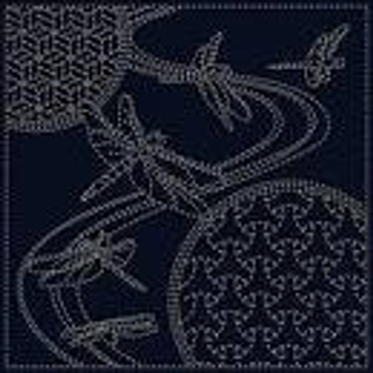 Sashiko Cloth - Dragonfly - 100% cotton  approx finish 12" x 12"