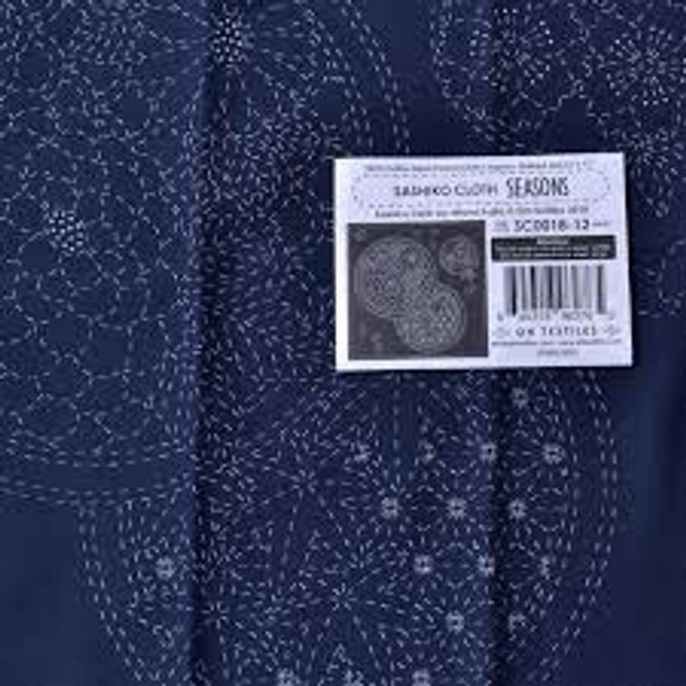 Sashiko Cloth -Seasons -100% cotton  approx finish 12" x 12"