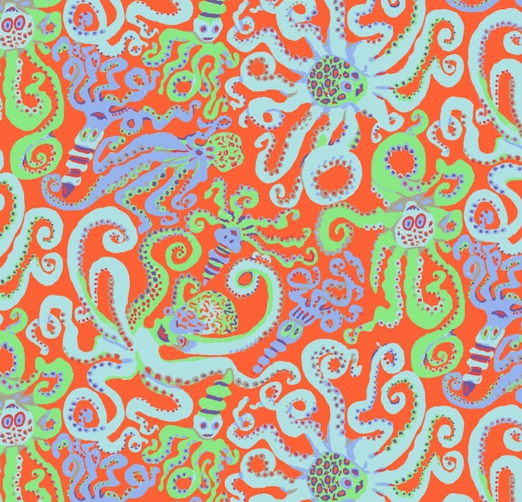 Octopus in Orange | Brandon Mably | per quarter metre