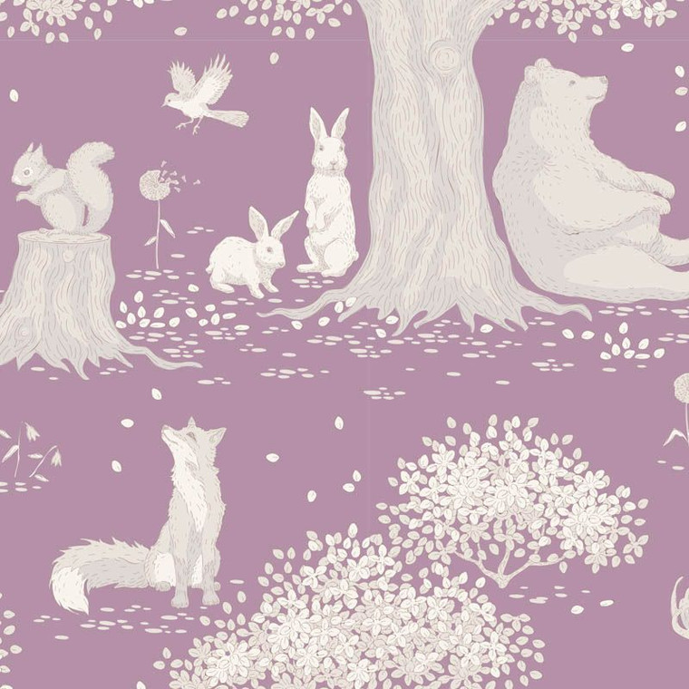 Mauve - Tilda Woodland collection - 1/2 metre length