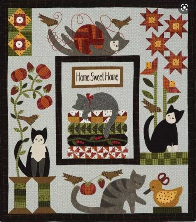 Purrfectly Pieced Flannel Quilt - Finished size  33"x37"