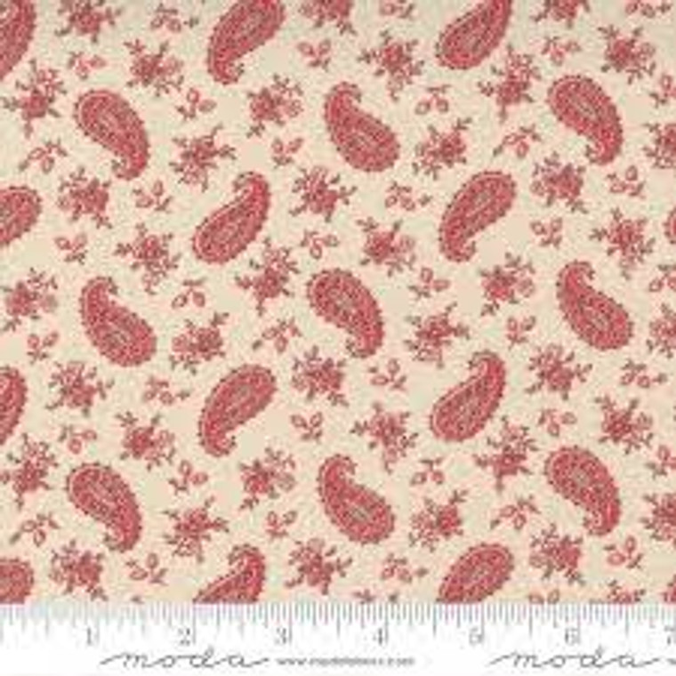 MARCEL PEARL/FRENCH RED - LA VIE BOHEME COLLECTION - 1/2 METRE LENGTH