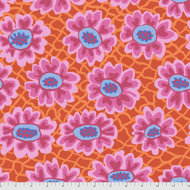 Flower Net in Red | Brandon Mably | per quarter metre