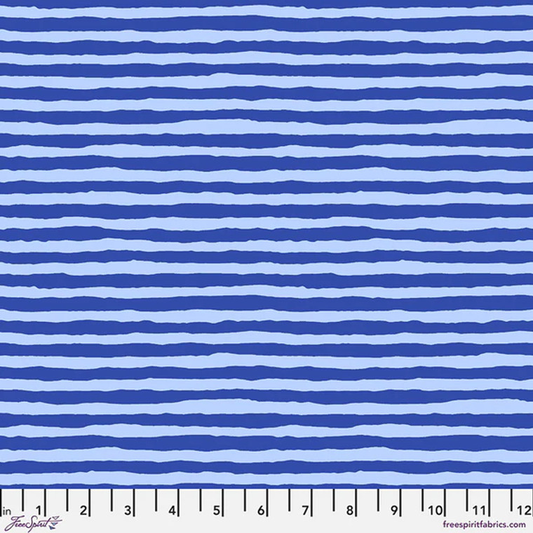 Comb Stripe in Blue | Brandon Mably  | per quarter metre