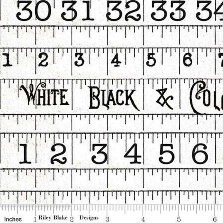 Vintage Tapes in White | She Who Sews by J Wecker Frisch | per 10cm