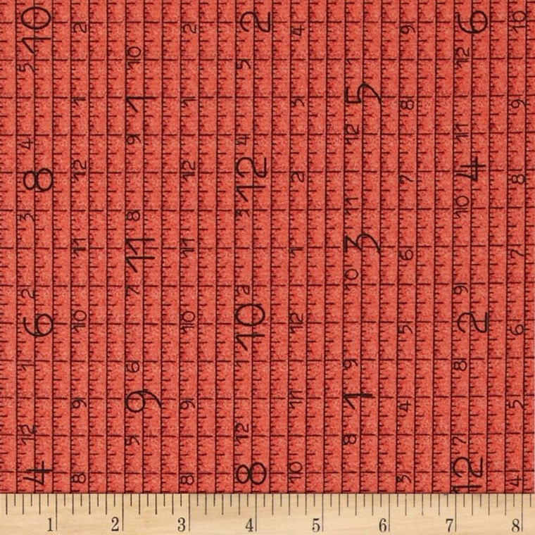 Wall-to-wall Rulers in Red | by QT Fabrics