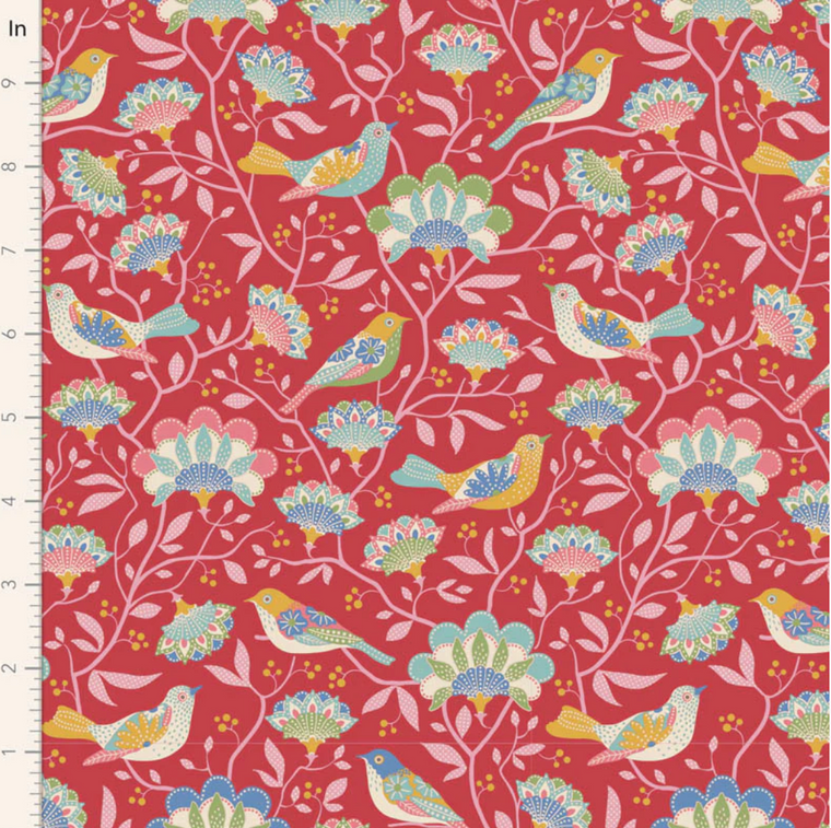 Bird Tree Red | Jubilee by Tilda | per quarter metre