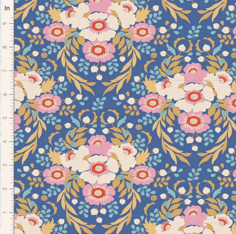 Anemone Blue | Jubilee by Tilda | per quarter metre