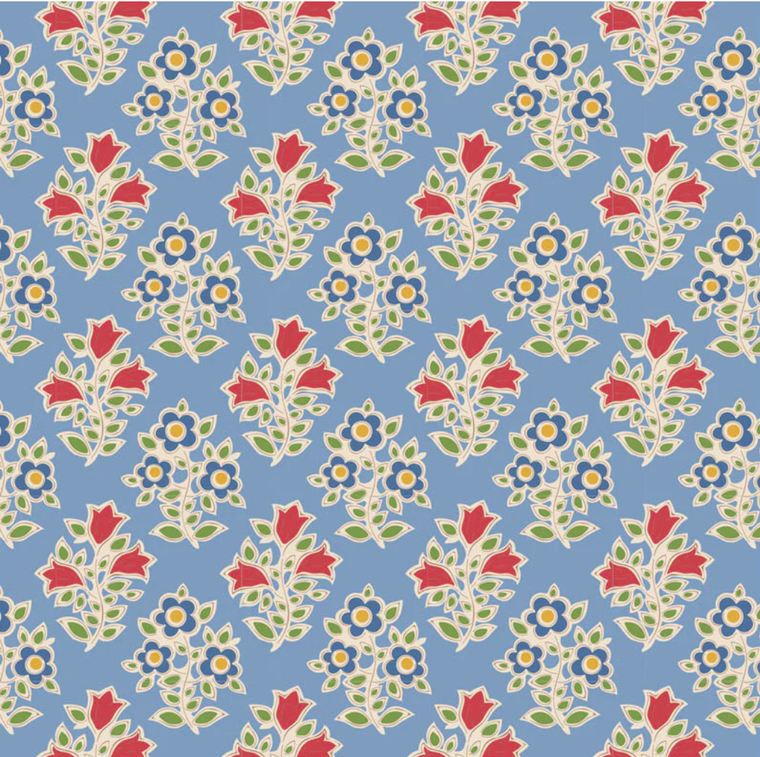 Farm Flowers Light Blue | Jubilee by Tilda | per quarter metre