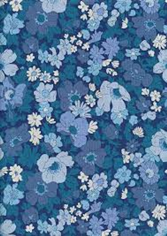 Cosmos Field in Blue | Flower Show Coastal Walk by Liberty | per quarter metre