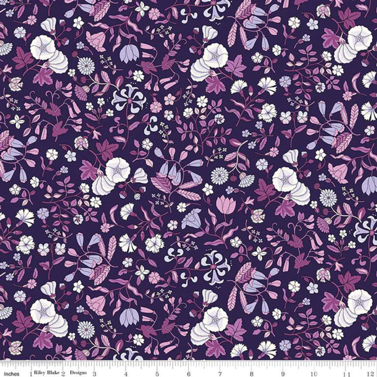 Wildflower Field in Purple | Botanical Jewel by Liberty | per quarter metre