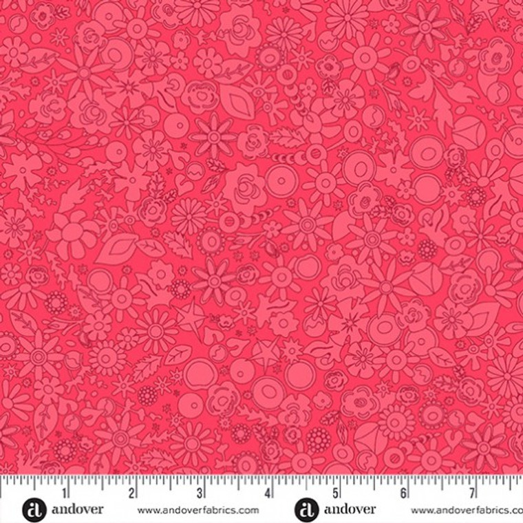 Woodland in Coral | Sun Prints 2024 by Alison Glass | per quarter metre