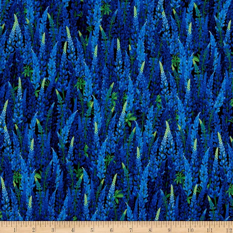 Blue Lupins | Wild Meadow by Chong A Hwang | per half metre