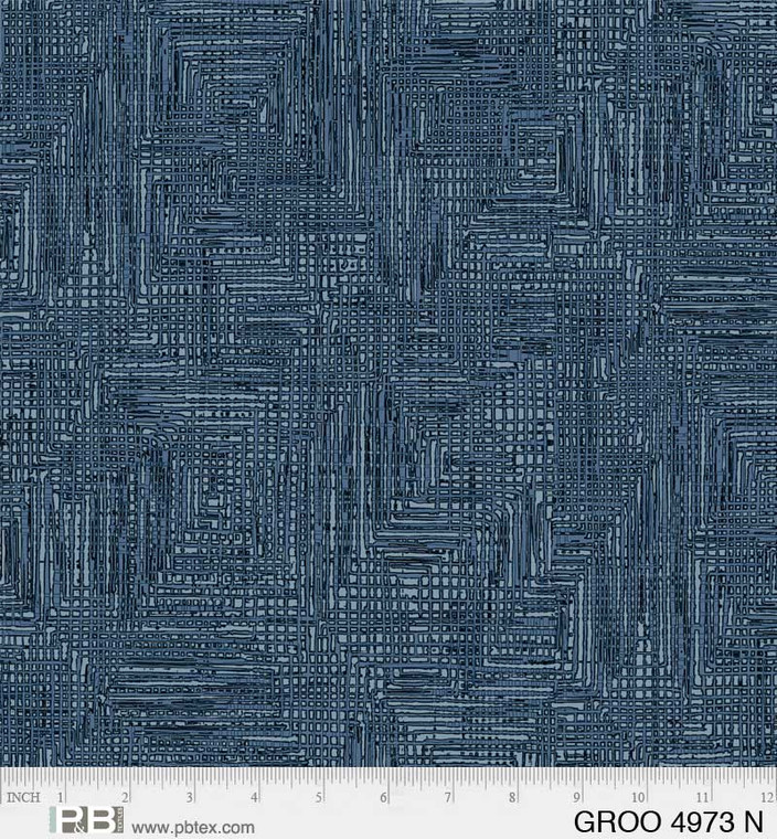 Grass Roots in Slate Grey | Wide Back by P&B Textiles | per quarter metre