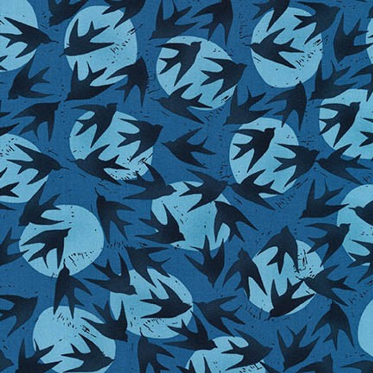 Birds in Royal Blue | Marks by Valori Wells | per quarter metre