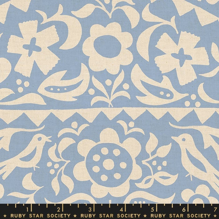 Ruby Star Society Market Floral in Sky - per quarter metre