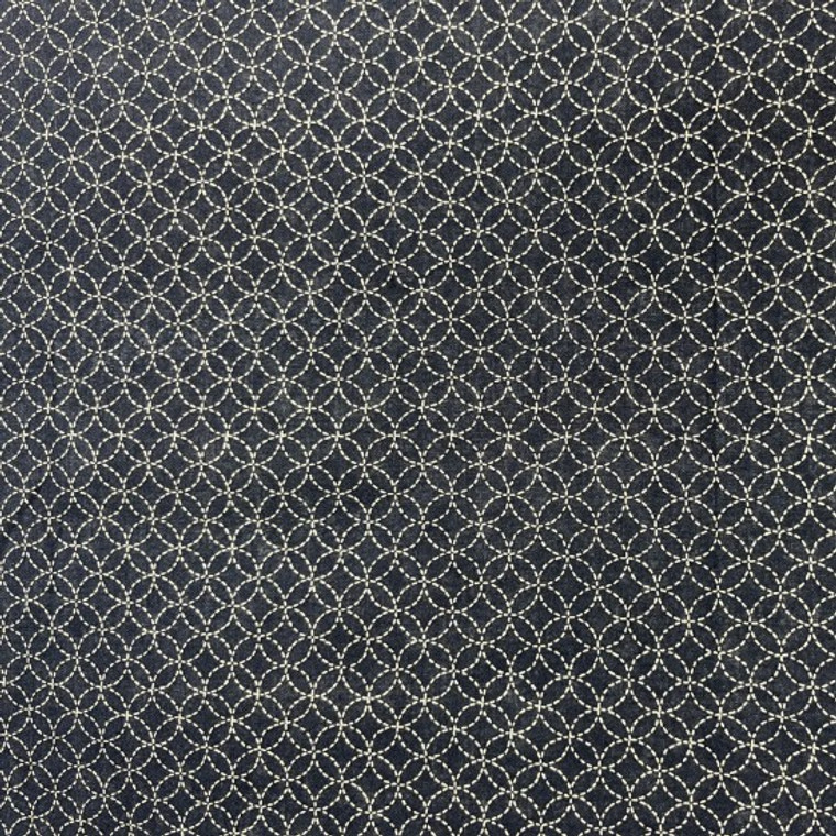 natural sashiko style pattern on navy background