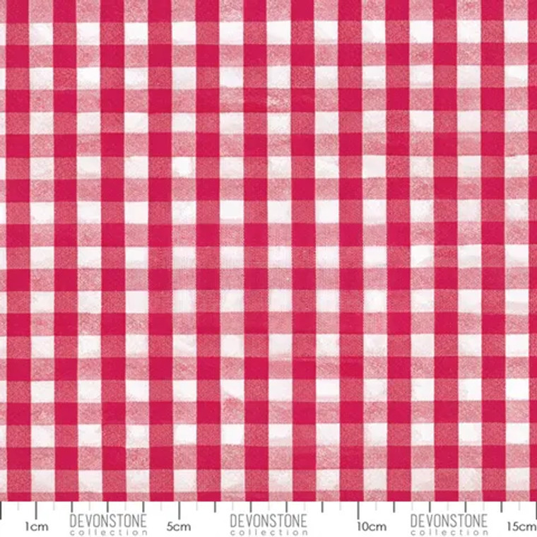 raspberry and white gingham