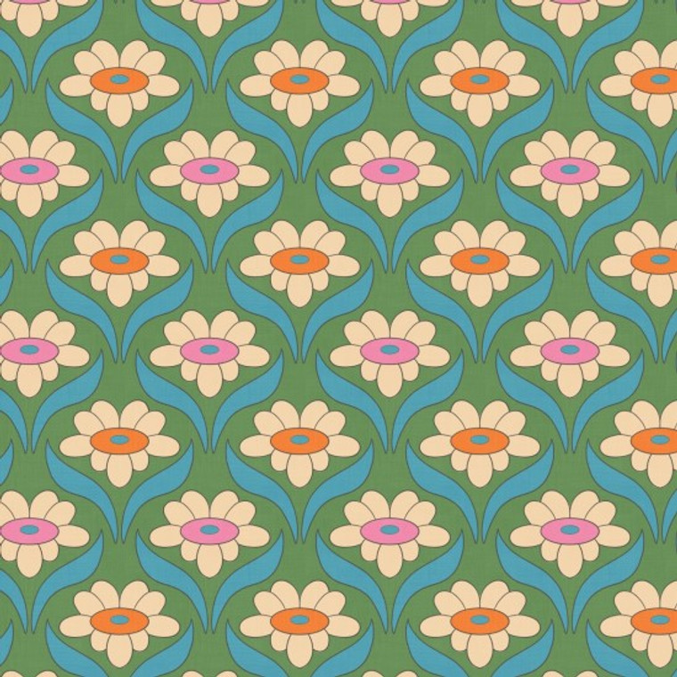 Petal Power by Mel Armstrong | Daisies Green | per 10cm