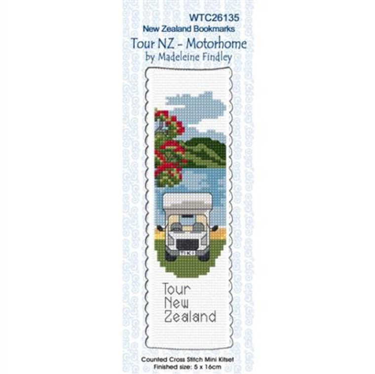 Tour NZ Motorhome Cross Stitch Bookmark Kit | New Zealand Bookmarks by Lyn Manning